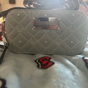 True Religion Quilted Crossbody Bag in Gray